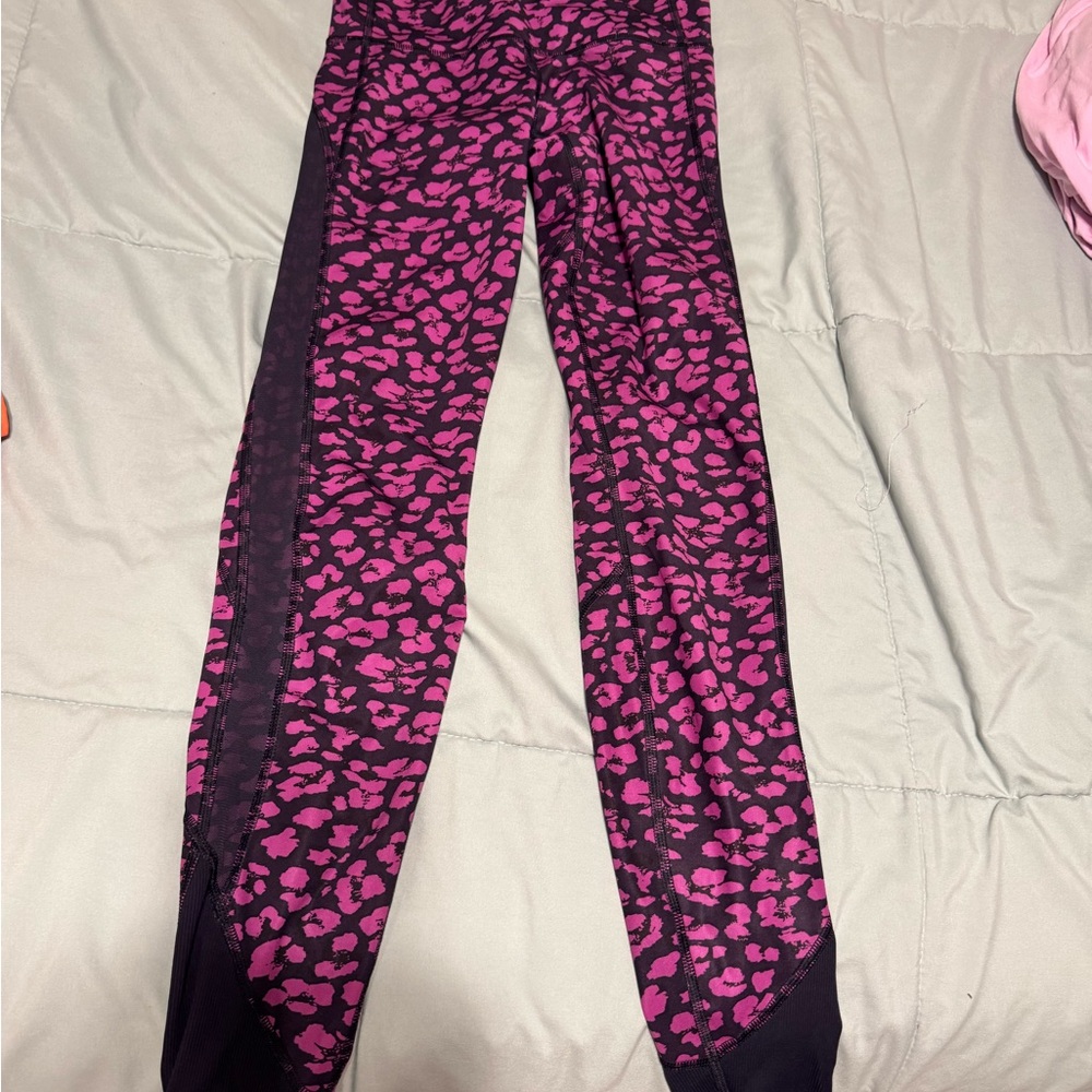 Lululemon Athletica Pink and Black Patterned Leggings